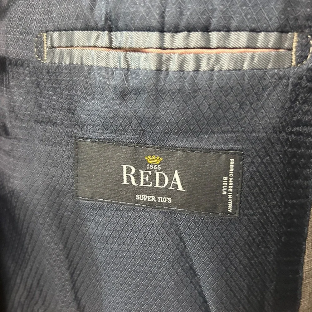 Charles Tyrwhitt 42R Slim Suit 36x30 REDA Wool Gray Two Button Double Vented